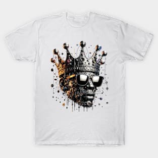 Surreal interpretation of Basquiat's iconic crown motif, with dreamlike lighting effects T-Shirt